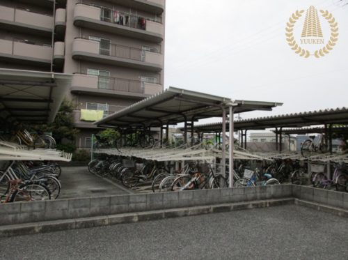 駐輪場です。皆様の大事な自転車を雨風から守ります。